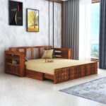 Wooden Sofa Cum Bed 3 Seater in Sheesham Wood | Ganpati Arts