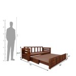 Wooden Sofa Cum Bed 3 Seater in Sheesham Wood | Ganpati Arts - Image 2