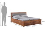 Sheesham Wood Euro Queen Size Bed with Storage by Ganpati Arts - Image 3