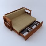 Sheesham Wood 3 Seater Italian Sofa Cum Bed with Storage & Side Pockets - Image 3