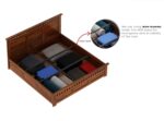 Ganpati Arts Sheesham Wood King Size Bed with Box Storage