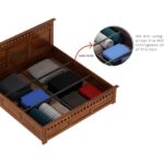 Ganpati Arts Sheesham Wood King Size Bed with Box Storage