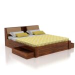 Solid Sheesham Wood Mayor Queen Size Bed with Storage - Image 3