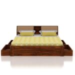 Solid Sheesham Wood Mayor Queen Size Bed with Storage - Image 6