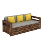Premium Sheesham Wood 3 Seater Sofa for Living Room Home - Image 2