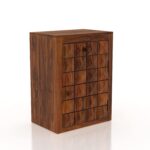 Premium Sheesham Wood Bedside Table with Storage Drawers Natural Finish - Image 1
