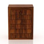Premium Sheesham Wood Bedside Table with Storage Drawers Natural Finish - Image 4