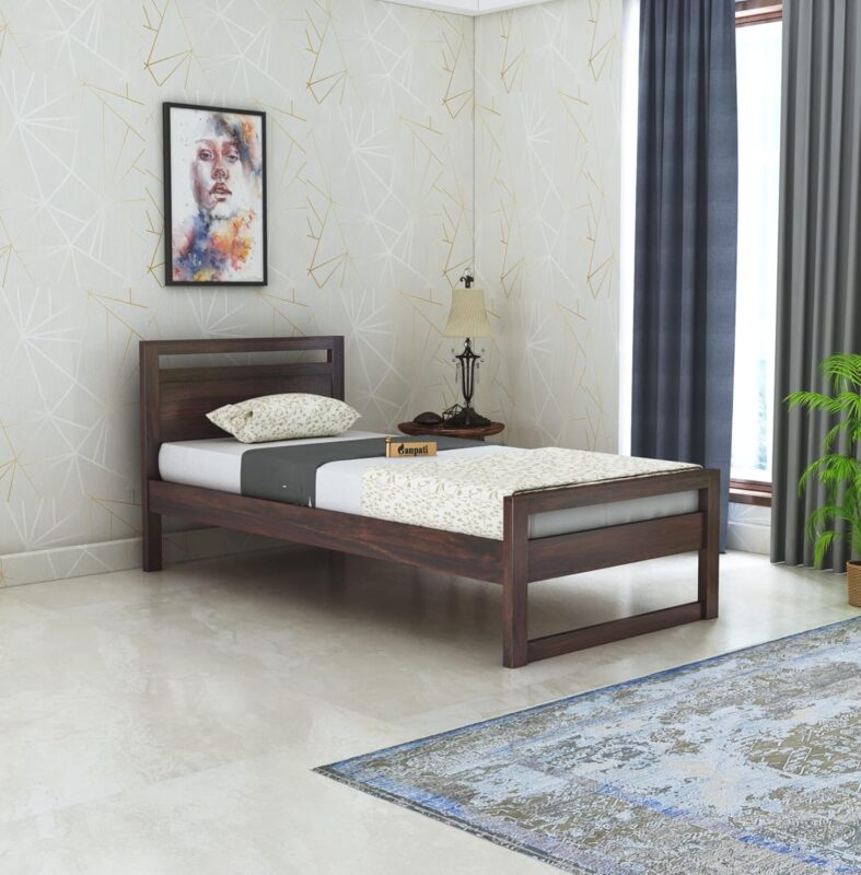 Premium Sheesham Wood Rio Single Bed by Ganpati Arts Natural Finish - Image 6
