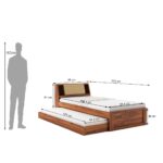 Premium Sheesham Wood Single Bed with Trundle | Ganpati Arts - Image 7