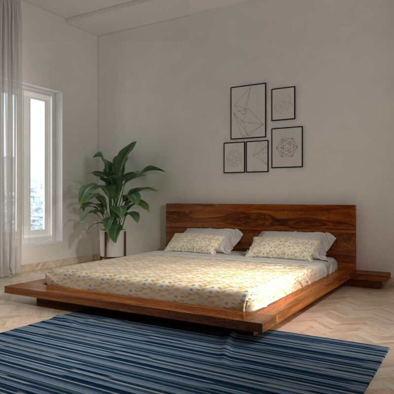 Sheesham Wood Lurid King Size Bed by Ganpati Arts Bold Design - Image 5