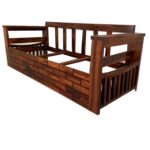 Solid Sheesham Wood Cherish 3 Seater Sofa Natural Brown - Image 4