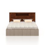 Wooden Queen Size Bed in Solid Wood – Modern Design - Image 4
