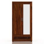Wooden Wardrobe with Drawer in Solid Wood Modern Design Spacious - Image 1