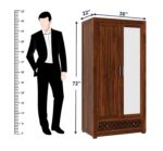 Wooden Wardrobe with Drawer in Solid Wood Modern Design Spacious - Image 5