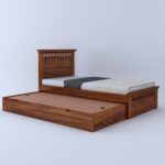 Single Bed with Pull Out Bed in Solid Wood – Trundle Design - Image 2
