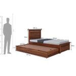 Single Bed with Pull Out Bed in Solid Wood – Trundle Design - Image 6