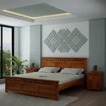 Wooden King Size Bed in Solid Wood – Modern Natural Finish