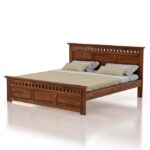 Wooden King Size Bed in Solid Wood – Modern Natural Finish - Image 2