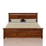 Wooden King Size Bed in Solid Wood – Modern Natural Finish - Image 4