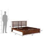 Wooden Queen Size Bed in Solid Wood – Contemporary Design - Image 5