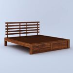 Wooden Queen Size Bed in Solid Wood – Contemporary Design - Image 3