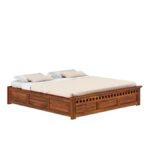 Ganpati Arts Solid Sheesham Wood King Size Bed Without Headboard (Natural Finish) - Image 3