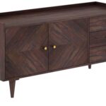 Ganpati Arts Sheesham Wood Sideboard Storage Cabinet with 3 Drawers and 2 Door for Living Room Home Office (Walnut Finish) - Image 4