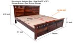 Ganpati Arts Sheesham Wood King Size Bed with 4 Drawer Storage | Natural Finish - Image 2