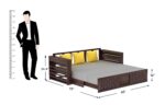 Ganpati Arts Solid Sheesham Wood 3 Seater Sofa Cum Bed Living Room - Image 2