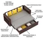 Ganpati Arts Solid Sheesham Wood 3 Seater Sofa Cum Bed Living Room - Image 3