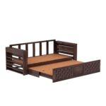 Ganpati Arts Solid Sheesham Wood 3 Seater Sofa Cum Bed Living Room - Image 4