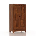 Ganpati Arts Sheesham Wood Wardrobe with Drawer for Bedroom & Living Room Wooden Almirah