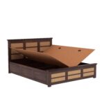 Ganpati Arts King Size Bed with Box Storage  (Walnut Finish) - Image 4