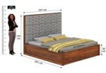 Ganpati Arts Sheesham Wood Queen Size Bed with Box Storage for Bedroom - Image 2