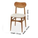 Ganpati Arts Sheesham Wood Oval Study Dining Chair Set of 2 Desk Chair with Cushion for Living Room Wooden Furniture for Home Office (Natural Finish) 1 Year Warranty - Image 3