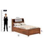 Ganpati Arts Solid Sheesham Wood Marine Groove 4 Feet Bed with Box Storage and Large Headrest for Living Room Bedroom Home (Natural Finish) 1 Year Warranty - Image 2