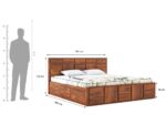 Ganpati Arts Solid Sheesham Wood Scott King Size Bed with Hydraulic Storage Wooden Double Bed Palang for Bedroom - Natural Finish 1 Year Warranty - Image 2