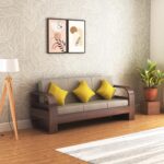 Ganpati Arts Sheesham Wood 3 Seater Sofa Set for Living Room Home OfficeSolid Wood Sofa Set Furniture Wooden Sofa Set 3 Seater (Walnut Finish)