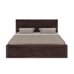 Ganpati Arts Italian Solid Sheesham Wood King Size Bed with Box Storage Wooden Double Bed Palang for Bedroom Home (Walnut Finish) - Image 3