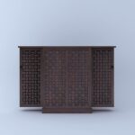Ganpati Arts Sheesham Wood Bar Cabinet for Home Mini Bar Cabinet Solid Wooden Wine Storage Shelf Rack with Drawer and Glass Holder -Walnut Finish 1 Year Warranty - Image 3