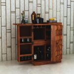 Ganpati Arts Sheesham Wood Bar Cabinet with Storage for Living Room - Image 3
