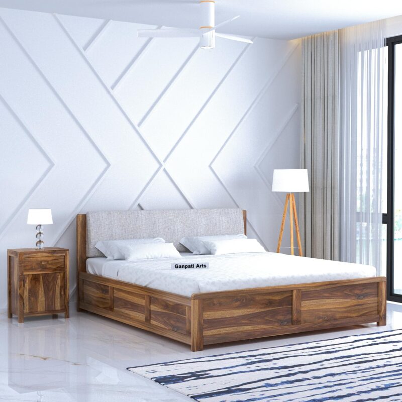 King size bed with storage vs without storage - sheesham wood king bed