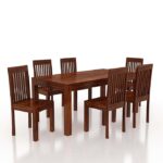 Ganpati Arts Solid Sheesham Wood 6 Seater Dining Table Set  (Natural Finish) - Image 2