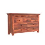 Solid Sheesham Wood Natural 7 Drawers Cabinet, Storage Organizer Sideboard, Kitchen Chest, Cupboard Furniture for Bedroom, Living Room, Home & Office - Image 3