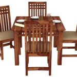 Solid Sheesham Wood Dining Table 4 Seater with Chair Set