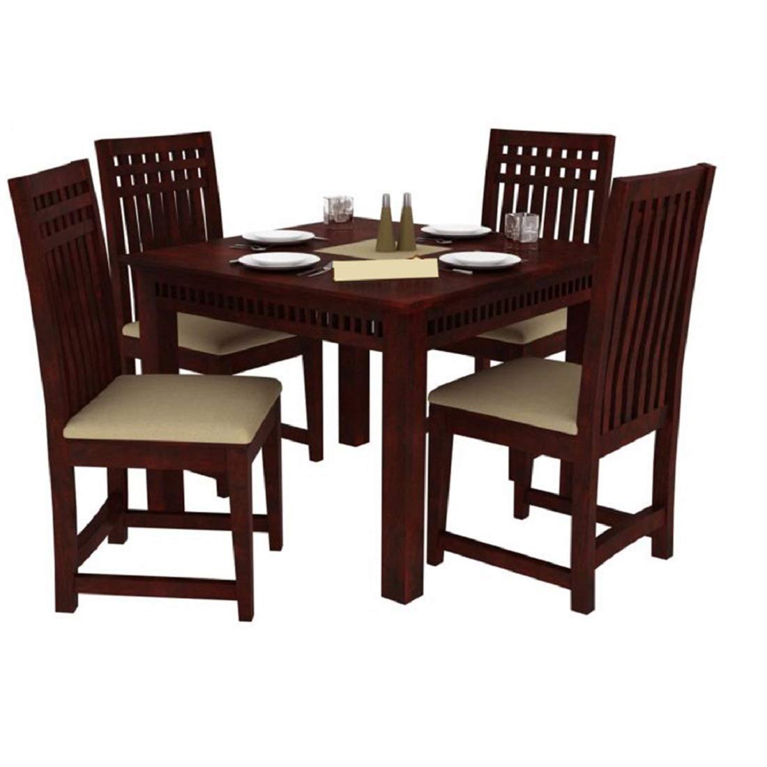 61S9ns1WVUL._SL1100_.jpg Solid Sheesham Wood Dining Table 4 Seater with Chair Set - Image 1