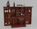 Sheesham Wood Bar Cabinet with Storage Wooden Bar Units for Home Living Room (Honey Finish) - Image 2