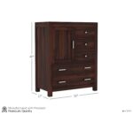 Furniture Premium Solid Sheesham Wood 5 Chest of Drawers with Elegant and Spacious Dresser for Storage Books/Cloths & Decor for Living/Bedroom/Office Furniture (Jackson, Walnut Finish) - Image 2