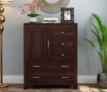 Furniture Premium Solid Sheesham Wood 5 Chest of Drawers with Elegant and Spacious Dresser for Storage Books/Cloths & Decor for Living/Bedroom/Office Furniture (Jackson, Walnut Finish) - Image 3
