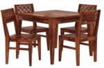 Sheesham Wood Dining Table 4 Seater Set with Chair - Image 3